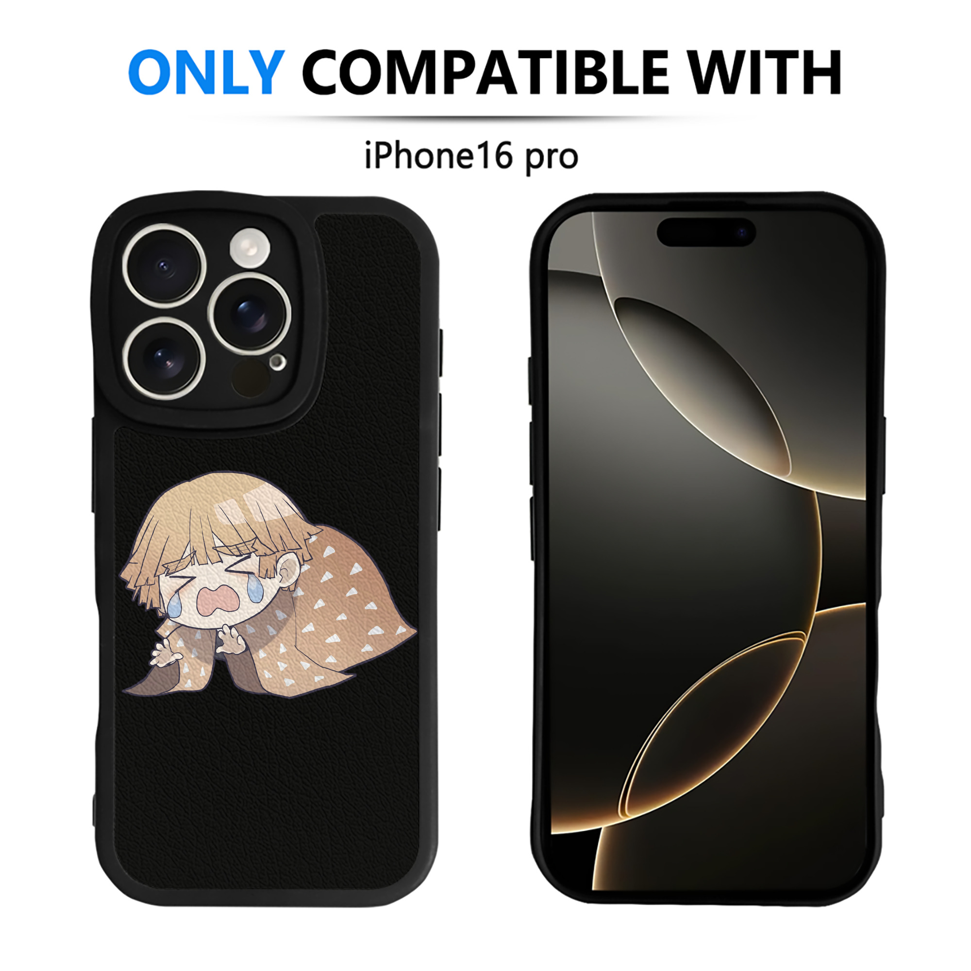 （画像用） 鬼滅の刃（きめつのやいば）我妻 善逸／あがつま ぜんいつ Agatsuma Zenitsu 【iPhone 16シリーズ対応】シリコンスマホケース（レザー調） 材質：シリコン